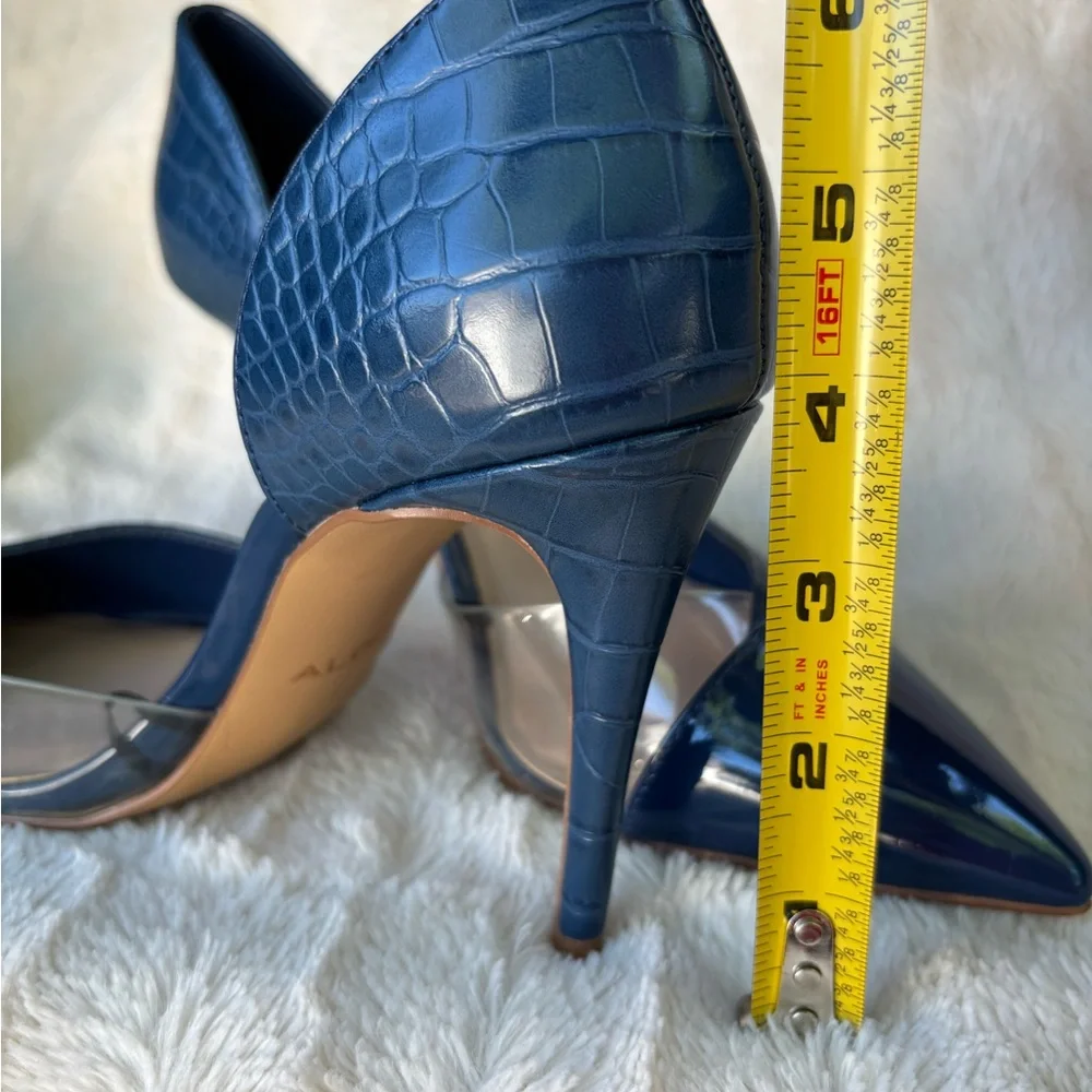 Aldo Navy Pointed D'Orsay Pumps with Clear Insets size 9